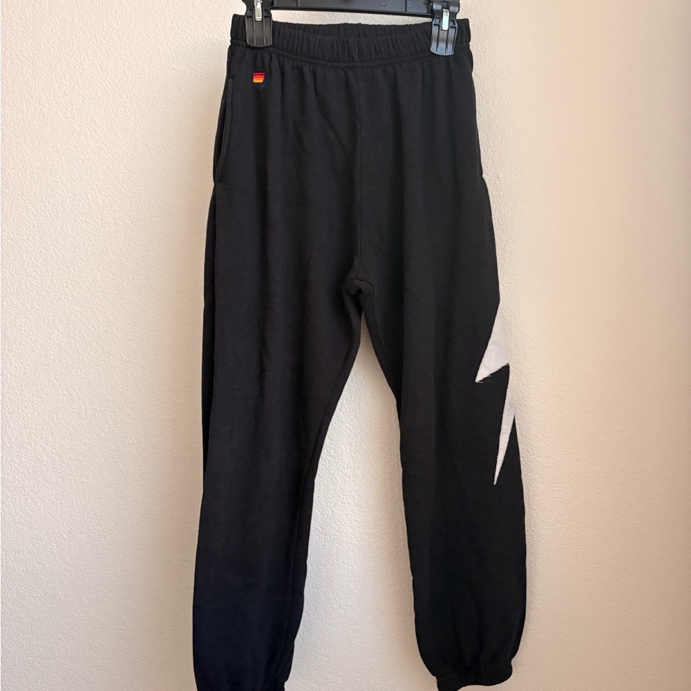 Aviator Nation Black⚡️ sweats white stitch lightning bolt